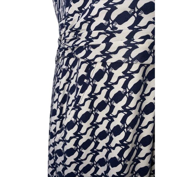 Boden Dress Size 10L Birds Blue Sleeveless Sheath Pockets Modal Blend - Picture 2 of 8